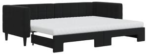 VidaXL Divano letto estraibile con materasso Nero 80x200 cm Velluto