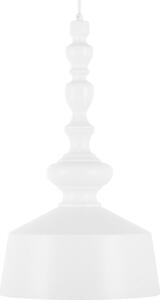 BELIANI Lampada a sospensione, metallo bianco, aspetto legno contorto con paralume a campana, stile retrò