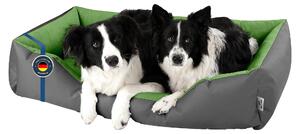 Letto per cani LUPI divano per cani cuscino per cani lavabile, GREEN-ROCK (grigio/verde), (XXL) circa 120x85x23cm