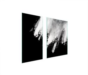 Piastre copri fornelli 2 pezzi 75x52 Copri piano cottura in Vetroceramica tagliere in vetro explosion nero