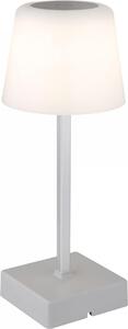 Lampada da tavolo a LED, argento opalino, touch dimmer, batteria ricaricabile, H 25,5 cm