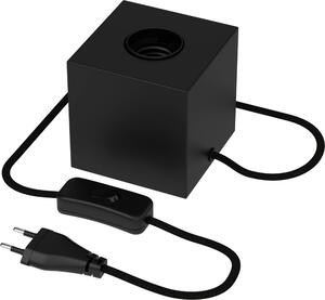 Lampada da tavolo Calex, quadrata, esclusa lampadina E27, ideale per l'arredamento della casa, colore nero
