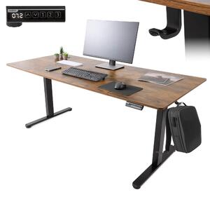 Scrivania AREBOS regolabile elettricamente in altezza 160x80 cm | funzione memoria, marrone