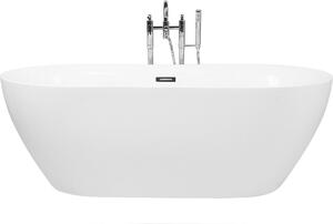 BELIANI Vasca da bagno freestanding in acrilico sanitario bianco 160 x 75 cm ovale stile moderno