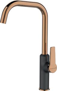 Miscelatore da cucina Miscelatore per lavello nero rosa oro Miscelatore monocomando