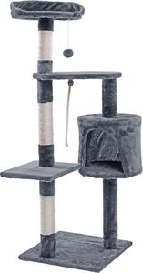 Albero tiragraffi Albero tiragraffi per gatti Albero tiragraffi per gatti 112 cm Albero da arrampicata Albero da gioco Grigio chiaro
