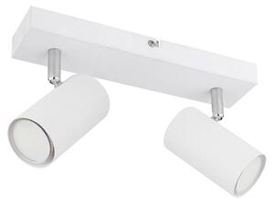 Faretti a soffitto, metallo, cromati, bianchi, lunghezza 26 cm
