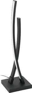 EGLO Lampada da tavolo LED Alboraya, lampada da comodino, lampada da tavolo in metallo nero e plastica bianca, lampada decorativa da salotto, bianco caldo