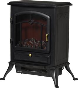 Camino elettrico Fortuna Lai con effetto fiamma 1000/2000 W, protezione contro il surriscaldamento, nero, 45x28x54 cm, per un'atmosfera accogliente