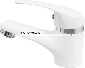Rubinetto per lavabo, montato a soffitto, struttura in ottone resistente, BIANCO