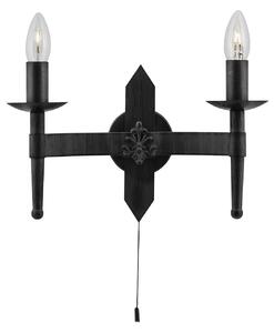 Applique Industrial-Nordico Cartwheel Ii Ferro Nero 2 Luci E14