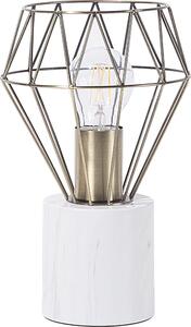 BELIANI Lampada da tavolo in metallo dorato 28 cm lampada con paralume a diamante dall'aspetto marmoreo e dal design moderno