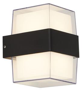 Applique Pittsburgh Alluminio Nero Policarbonato Trasparente Led 6,83W 3000K