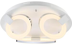 Lampada da soffitto a LED, design a anello, bianca, 57 cm