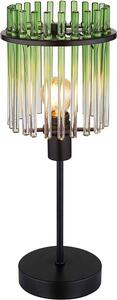 Lampada da tavolo a LED, metallo, vetro verde, H 37,5 cm