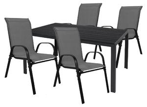 Set da giardino Set di sedute 5 pezzi 180x90cm Alluminio / Non-Legno