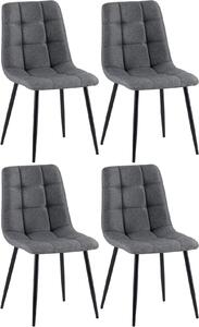 Confortevole sedia da pranzo - Sala da pranzo - Look moderno, ottimo comfort di seduta, protezione del pavimento. Colore: grigio scuro