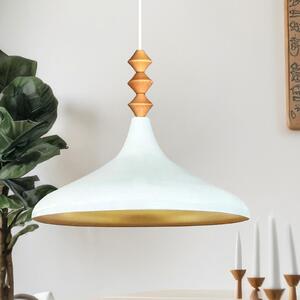Champion Q Lampadario singolo in legno, bianco Luce a sospensione
