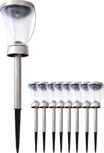 Lampada solare da giardino con picchetto, set da 8 pezzi, lampada solare da esterno per vialetti, modello 5146408