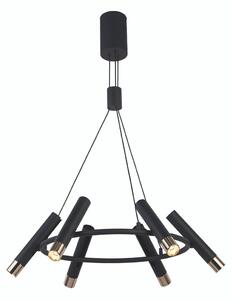 Lampadario Moderno Cilindro Acciaio Nero Oro Led 3,4W 3000K