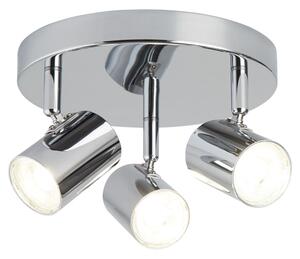 Plafoniera Contemporanea Rollo Acciaio Cromo Vetro Trasparente Led 11,5W 3000K