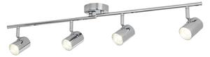 Plafoniera Contemporanea Rollo Acciaio Cromo Vetro Trasparente Led 16,1W 3000K