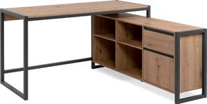 Scrivania ad angolo >Denver< 1 anta, 1 cassetto, decoro rovere Artisan / antracite - 139x75x139 (L/A/D)