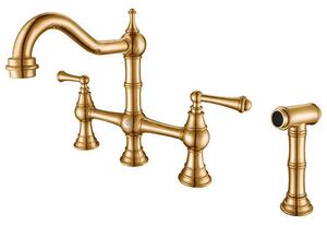 Miscelatore lavello cucina oro retrò CHESTERA bocca estraibile