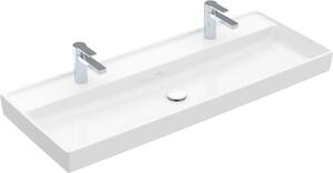 Villeroy & Boch Collaro lavabo armoire, 2 trous pour robinet, sans trop-plein, 1200x470mm, 4A33C1R1, 4A33C1R1