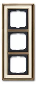 Busch-Jaeger 1723-848 Cornice di copertura, tripla, ottone anticato bianco avorio