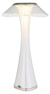 Lampada da tavolo a LED, touch dimmer, batteria ricaricabile, cromata, H 27,4 cm