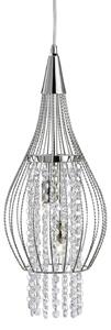 Lampadario Classico Razzo Acciaio Cromo Vetro 2 Luci G9