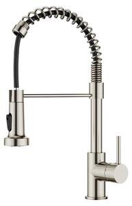 Rubinetto da cucina miscelatore - Bocca estraibile - Girevole 360° - Acciaio inossidabile - Bocca alta