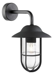 Applique Classica Toronto Acciaio Nero Vetro Trasparente 1 Luce E27