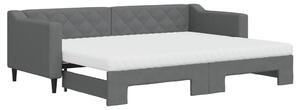 VidaXL Divano letto estraibile con materasso Grigio scuro 80x200 cm Tessuto