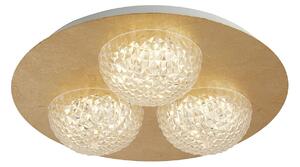 Plafoniera Celestia Acciaio Oro Policarbonato Trasparente Led 6,5W 3000K