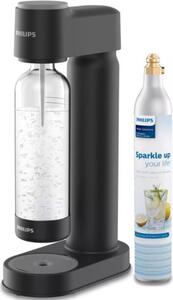 Philips Gasatore Acqua Capacit 1 Litro + 1 Bottiglia in PET senza BPA colore Nero - ADD4901BK
