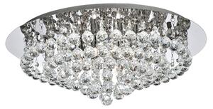 Plafoniera Classica Hanna Acciaio Cromo Vetro 8 Luci G9 D55Cm