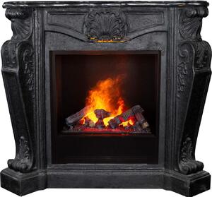 Caminetto a vapore acqueo Xaralyn - Louis EC6-B - pietra naturale bianca - con telecomando - caminetto elettrico Opti-Myst - camino da incasso incluso - caminetto decorativo