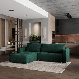 Divano angolare Masseno TURIN M con funzione letto a L, divano con box letto, divano da salotto, divano, divano, divano letto, set di divani - verde, MONOLITH 37
