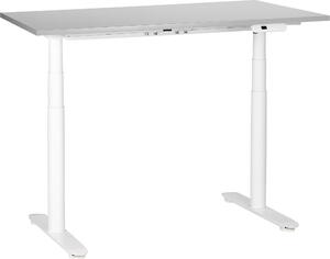 BELIANI Scrivania regolabile in altezza piano grigio struttura in acciaio bianco 120 x 72 cm regolazione elettrica in altezza ufficio moderno