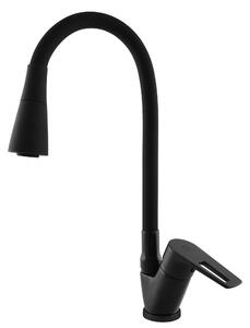 RAV Slezák Slezák Rav CO206/13CMAT Miscelatore per lavello con braccio flessibile con doccia, nero opaco Colore: nero opaco, Dimensione: 3/8''