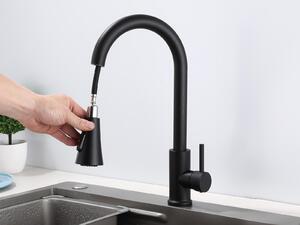 Rubinetto da cucina a 360°, miscelatore per lavello, nero, GMF803, 39 cm