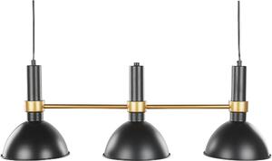 BELIANI Lampada a sospensione in metallo nero/oro 107 cm 3 luci tonalità tonda design retrò tradizionale sala da pranzo soggiorno