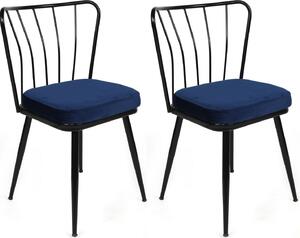 Skye Decor, Yldz-944 V2, set di sedie (2 pezzi), blu scuro, 100% METALLO, 43 x 42 x 82 cm