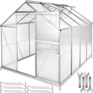 Serra tectake con basamento in alluminio resistente ai raggi UV 185x250x195 cm