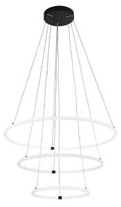 Lampadario Moderno Revolve Acciaio Bianco Policarbonato Nero Led 59,81W 3000K