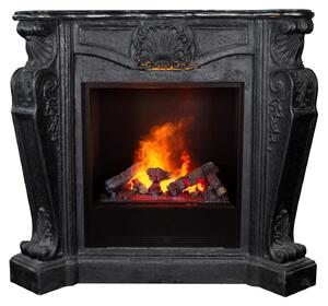 Camino elettrico Louis - Pietra naturale nera - Potenza: 200 W - Autoportante
