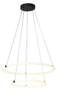 Lampadario Moderno Revolve Acciaio Bianco Policarbonato Nero Led 28,24W 3000K