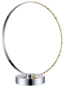 Lampada da tavolo a LED, cromo, argento, design ad anello, H 33 cm